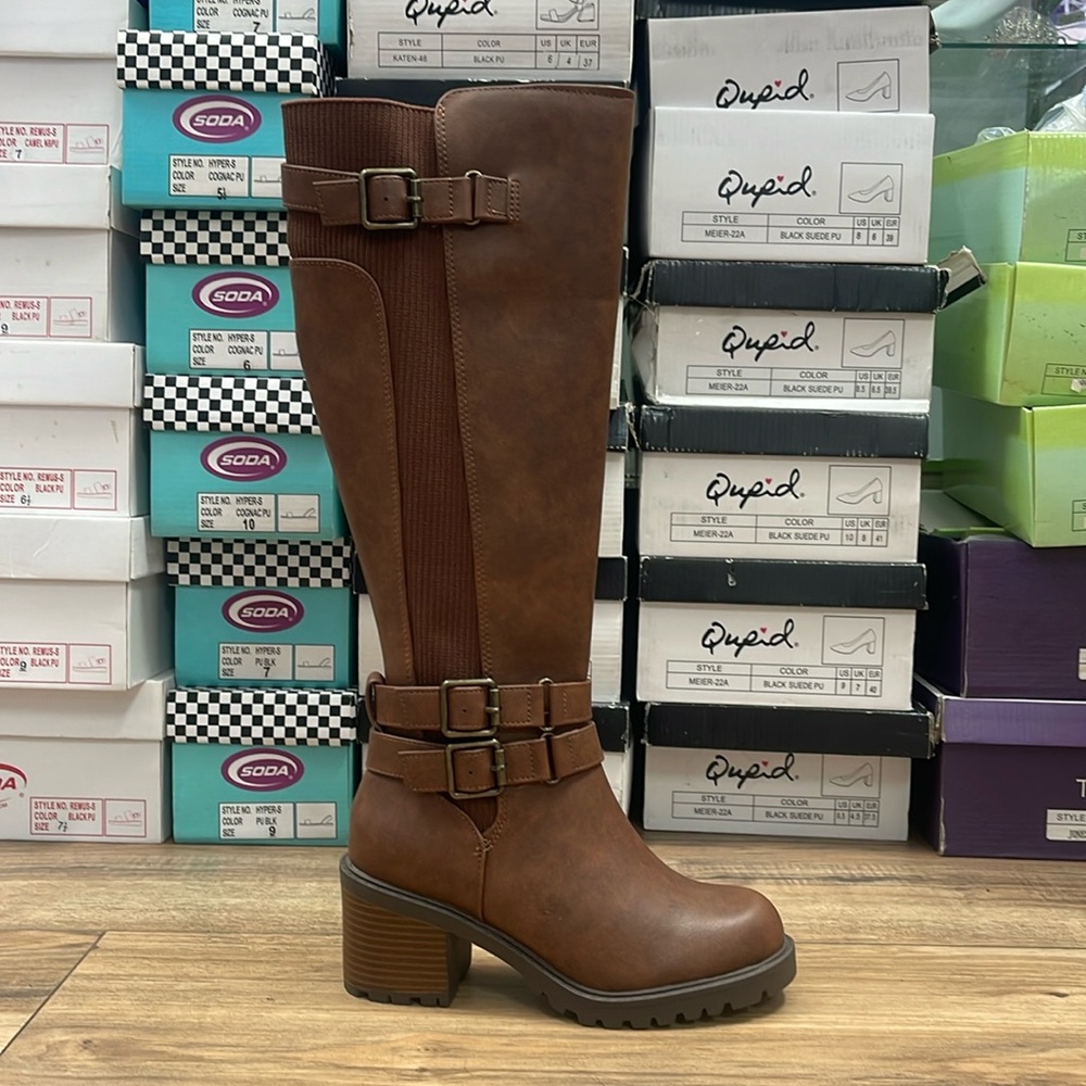 Lita-S Tan PU boots